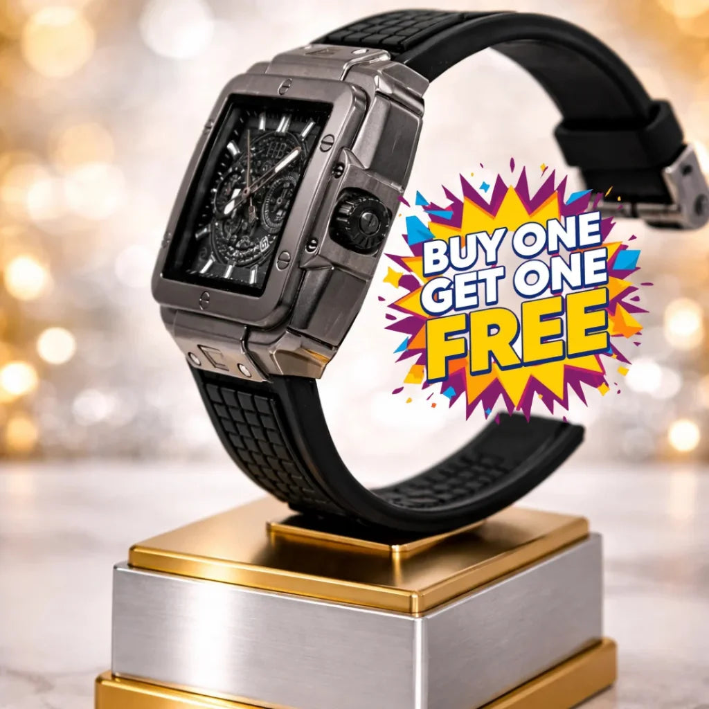 Square Luxury Chronograph Watch | Modern Designer Timepiece for Men