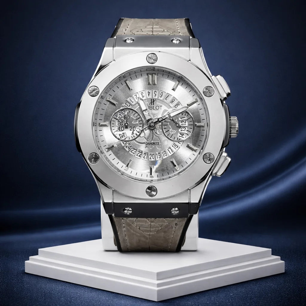 Premium Quality Skeleton Watch | Date Display | Leather Belt