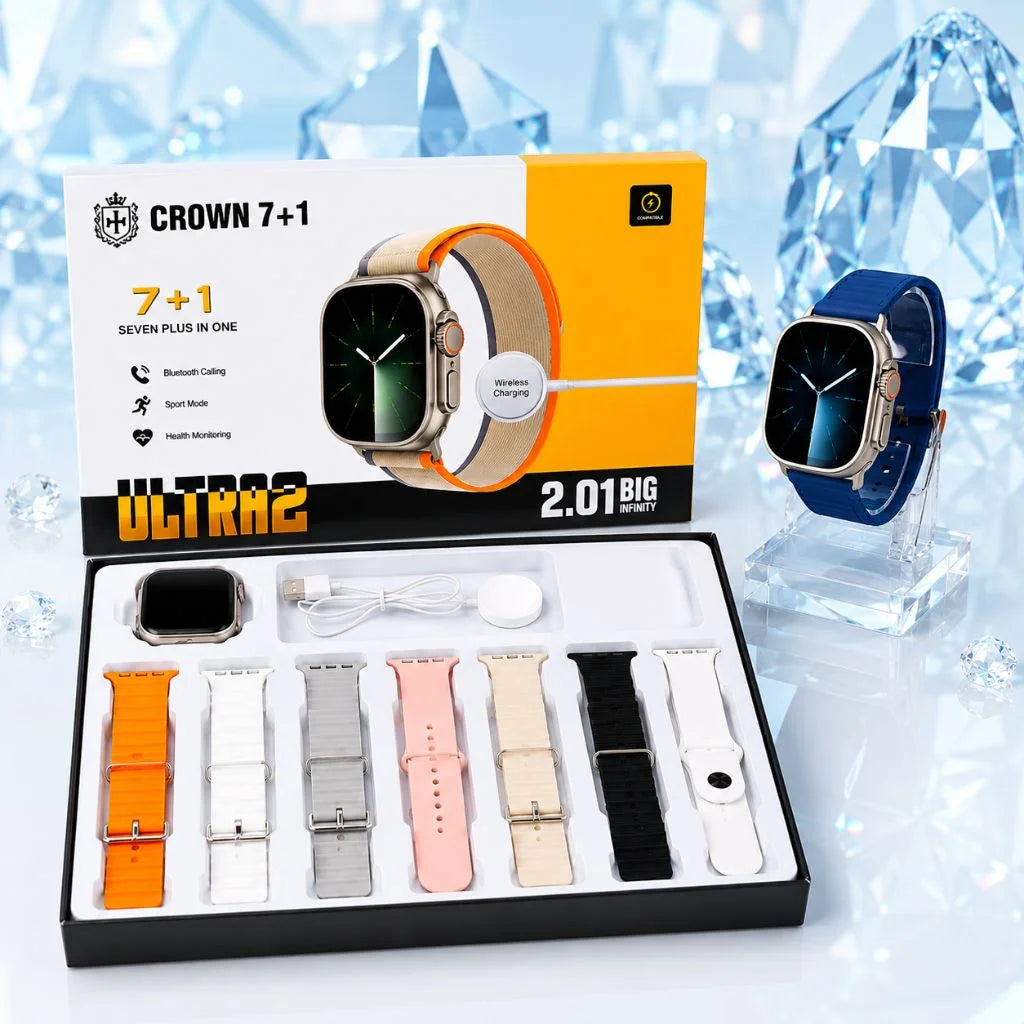 Smart Watch And Premium Quality With 7 Straps