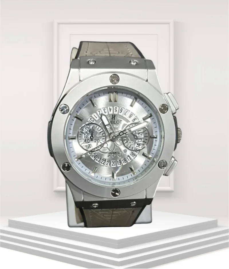 Premium Quality Skeleton Watch | Date Display | Leather Belt