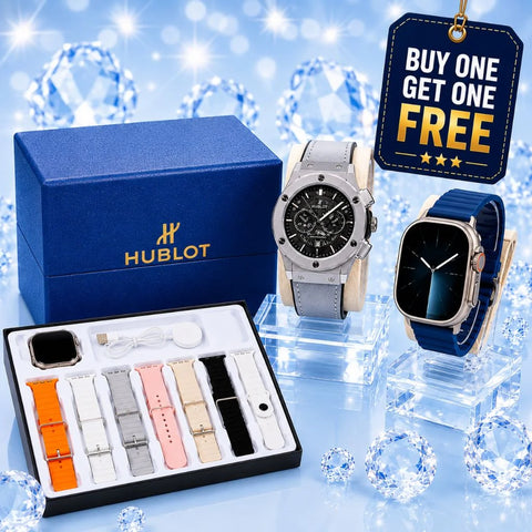 Skeleton Watch | Crown H90 7+1 ULTRA With 7 Straps | Buy 1 Get 1 FREE
