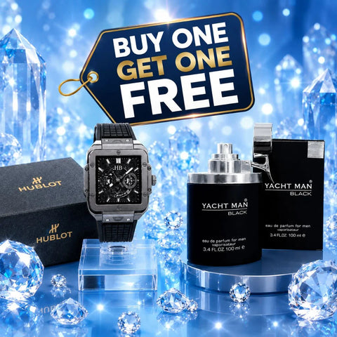 Yacht Man Black | Perfume | Chronograph Wristwatch