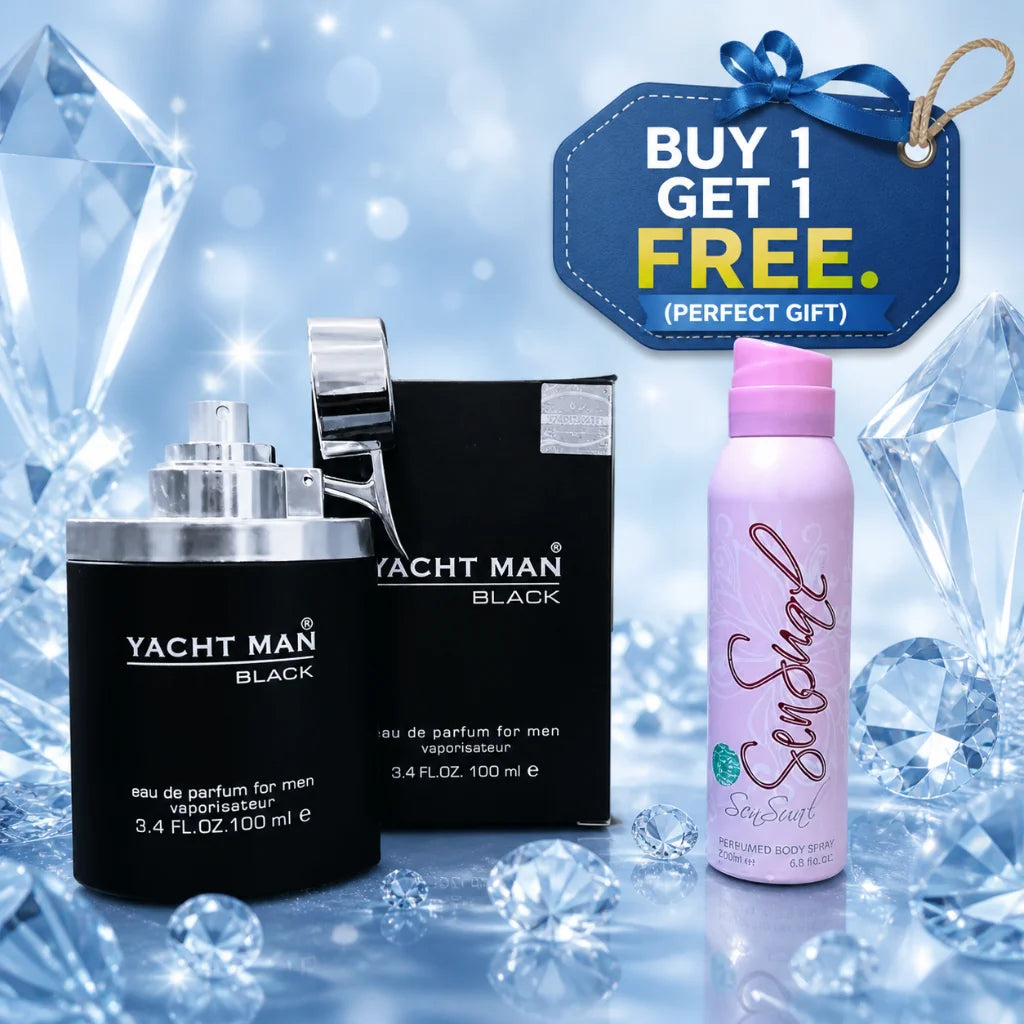 Sensual Body Spray & Yacht Man Black Perfume | Buy 1 Get 1 FREE