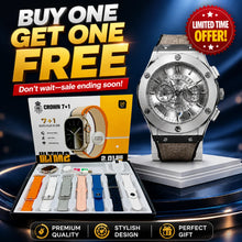 Skeleton Watch | Crown H90 7+1 ULTRA With 7 Straps | Buy 1 Get 1 FREE