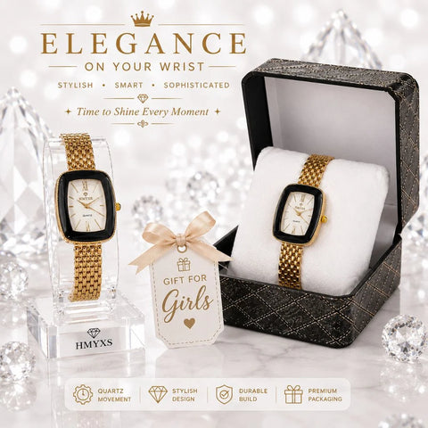 Luxury Gold Bracelet Watch for Women | Elegant Wrist Watch Gift Box Set