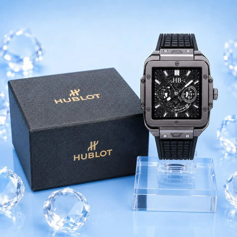Square Luxury Chronograph Watch | Modern Designer Timepiece for Men