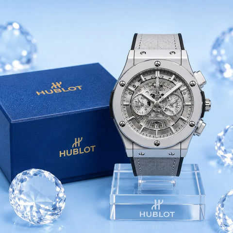 Premium Quality Skeleton Watch | Date Display | Leather Belt