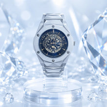HB Premium Skeleton Watch | Luxury Silver Matte Chain Chronograph for Men